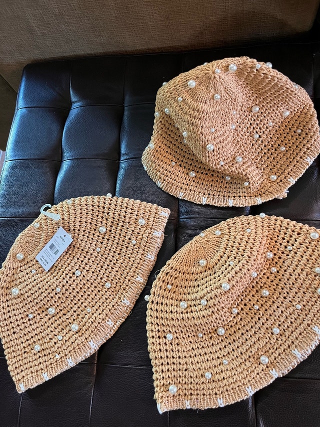 Brand NEW $10 each Faux Pearl Crochet Bucket Hat - photo 3