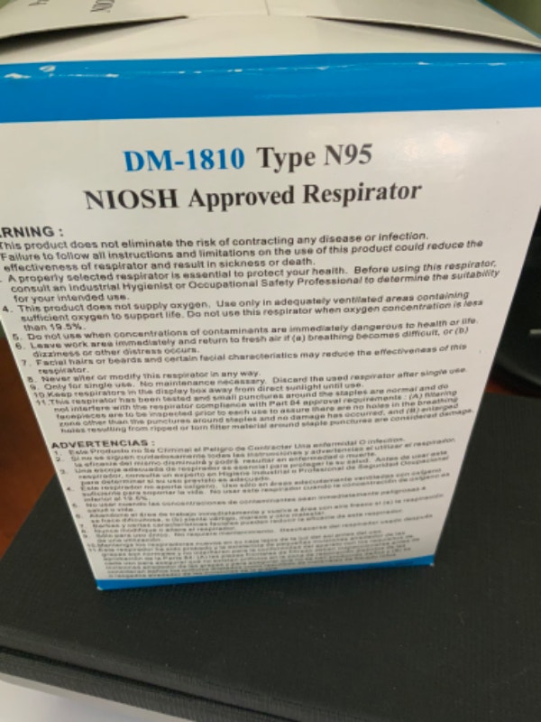 N95 Face Masks - NIOSH Approved DM-1810 Particulate Respirator - photo 5