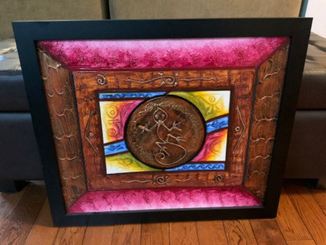 Wood Framed Painting — 26.5” x 23” (x1.5”) — Home Decor