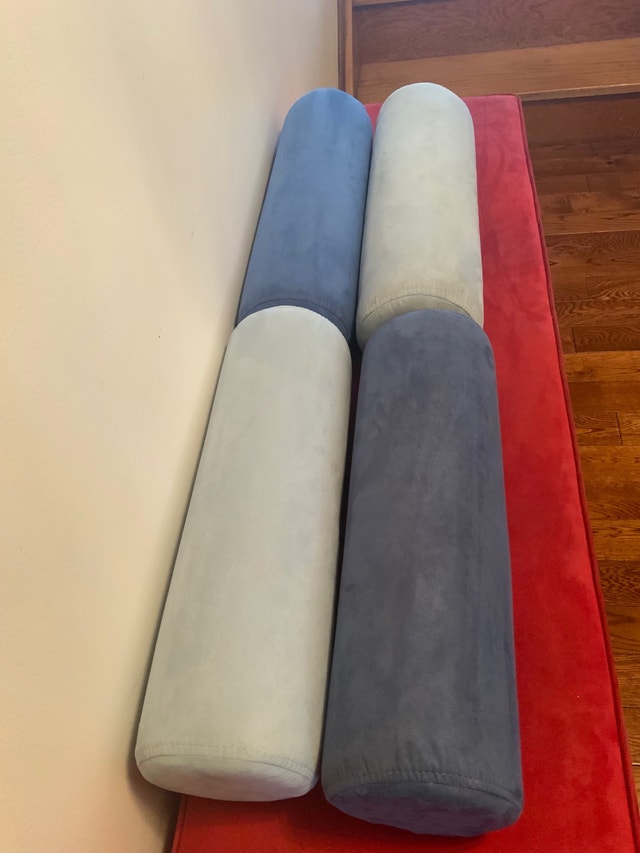 Roll Pillows — 20” x 6” — Decorative Pillows $20 each