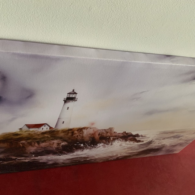 Lighthouse Ocean Canvas Print 26”x39” Wall Art - photo 3