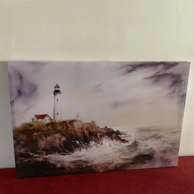 Lighthouse Ocean Canvas Print 26”x39” Wall Art - photo 4