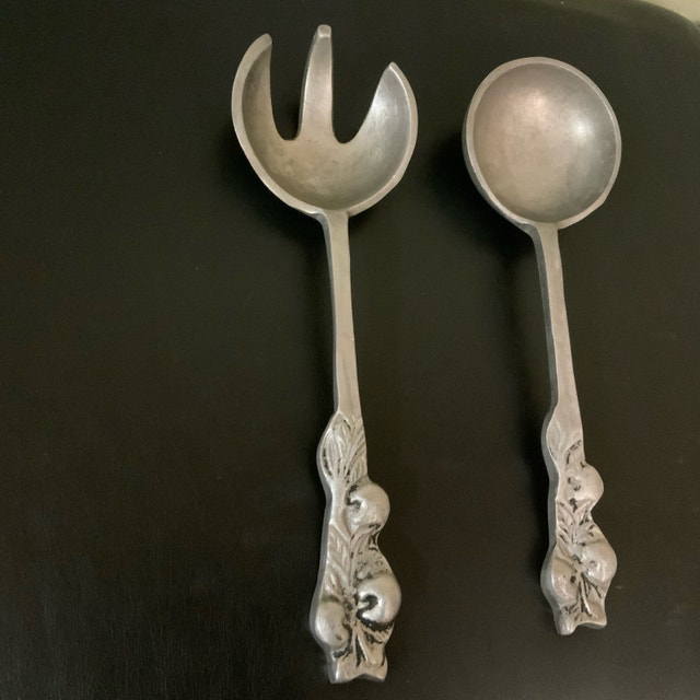 Vintage Metal Spoon and Fork Set - photo 2