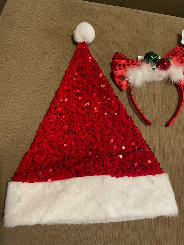NEW — $10 each Christmas Headband and Santa Sequin Hat - photo 2