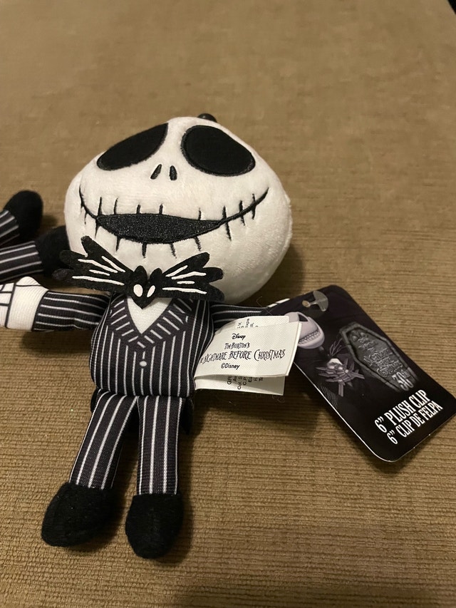 Disney 6" Plush Clip Jack Skellington Nightmare Before Christmas - photo 2