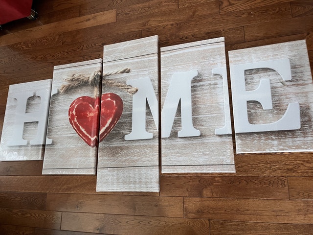 Brand NEW Sealed - 5-Piece "HOME" Canvas Print 29" x 60" - photo 2