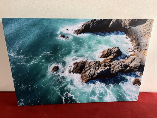 NEW Canvas Print Ocean Waves on Rocks 24"x36"x1.75"
