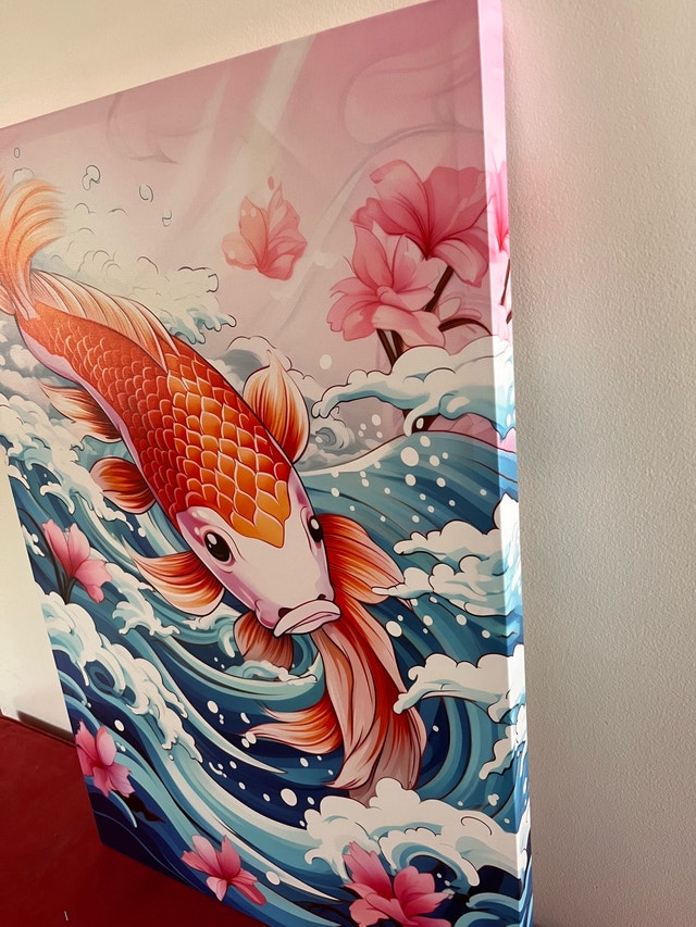 Brand NEW Koi Fish Swimming Canvas Print Lighthouse 24"x36" - photo 2