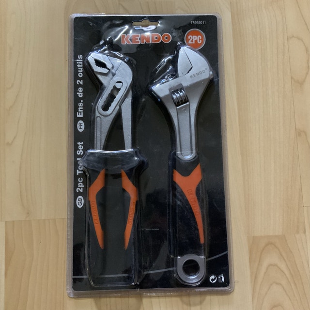NEW Kendo Groove Joint Pliers and Adjustable Wrench Tool Set