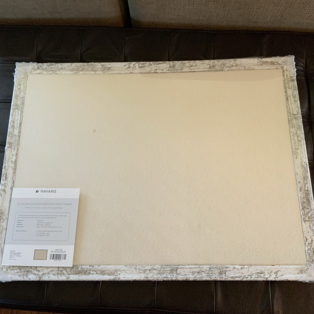 Navaris Plush Framed Bulletin Board 23.6”x17.7” with pins