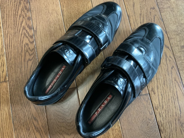 Prada Fashion Sneakers - Black Leather/Nylon - Size 10