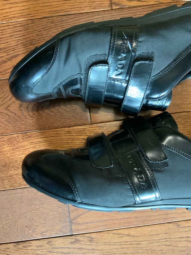 Prada Fashion Sneakers - Black Leather/Nylon - Size 10 - photo 3
