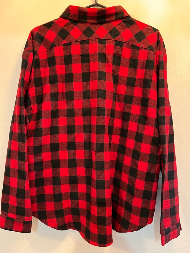 GUANNY Flannel Shirt - 2XL - Red/Black Plaid - photo 3