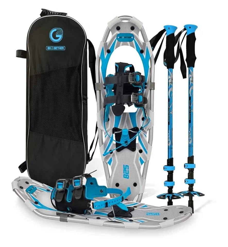 Snowshoes and Trekking Poles Set for Winter Hiking