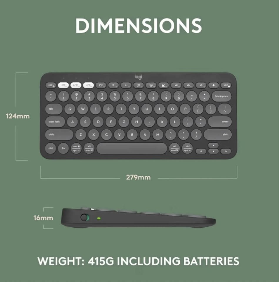 Logitech Multi-Device Bluetooth Keyboard Compact Pebble Keys 2 K - photo 5