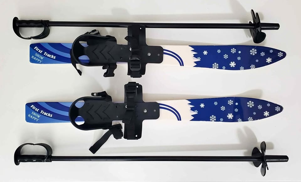 Odoland Kid's Beginner Snow Skis and Poles (Ages 4-)