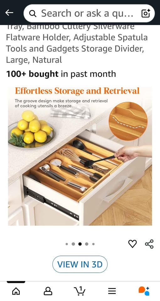 Lifewit Bamboo Cutlery Drawer Organizer (Adjustable) - photo 3