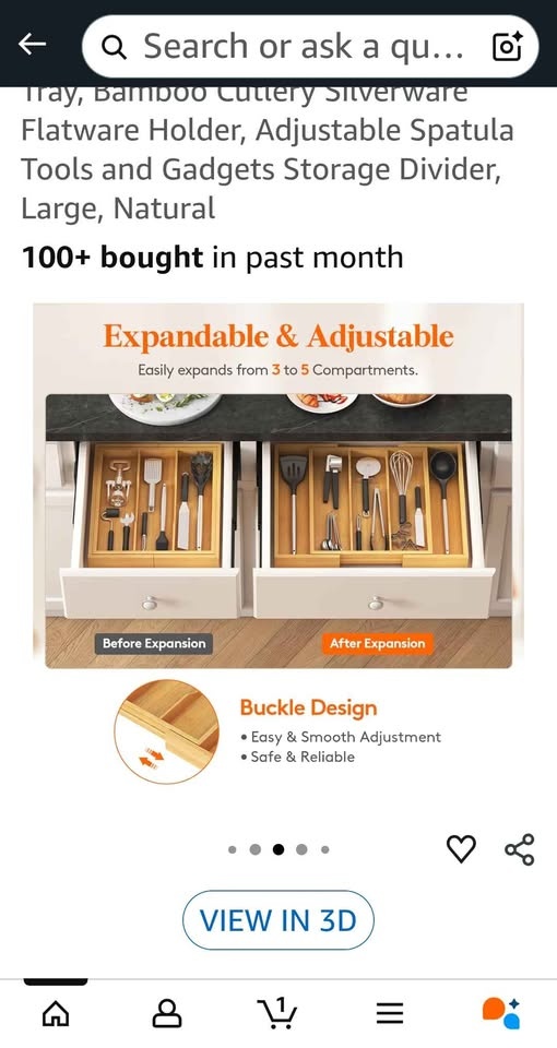 Lifewit Bamboo Cutlery Drawer Organizer (Adjustable) - photo 4