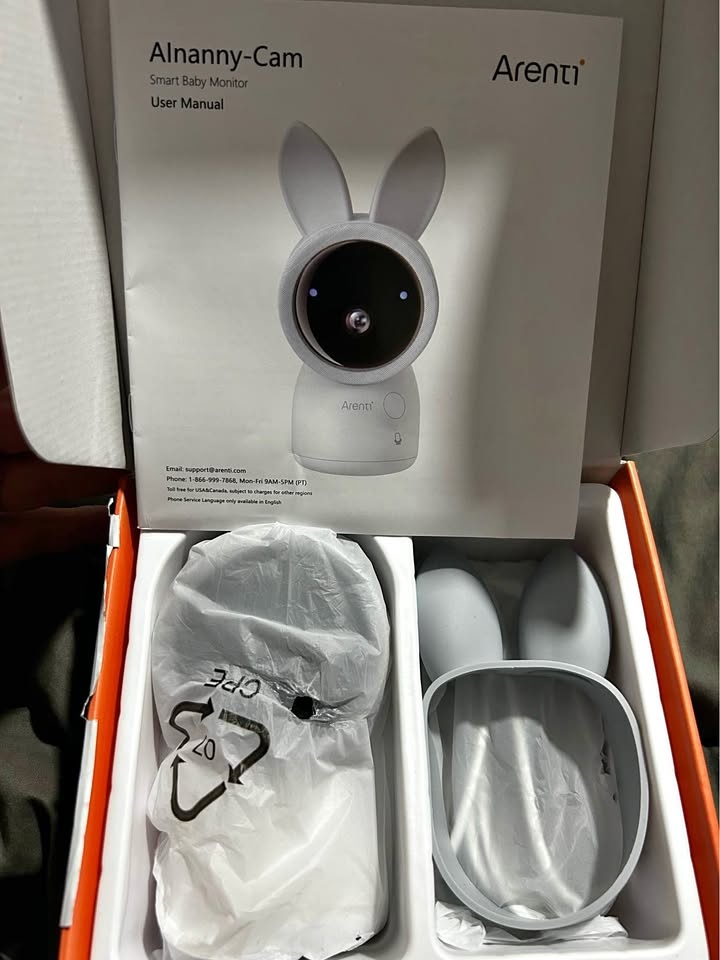 ARENTI Baby Monitor w/ 360° View, Temp/Humidity Sensor, Night Vi