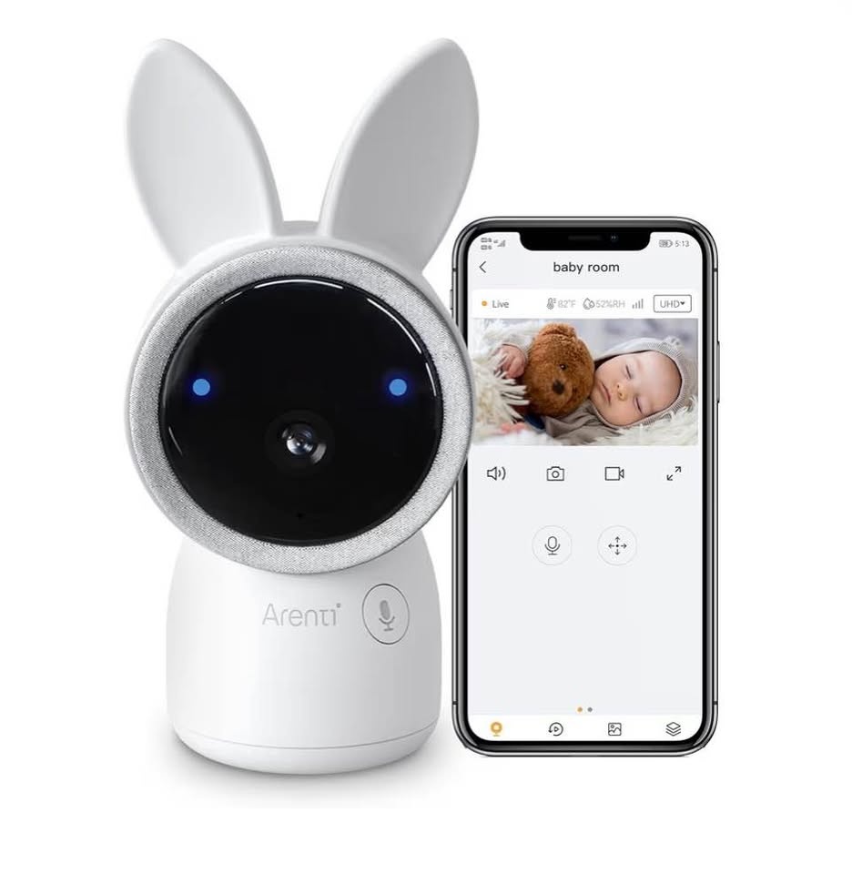 ARENTI Baby Monitor w/ 360° View, Temp/Humidity Sensor, Night Vi - photo 3