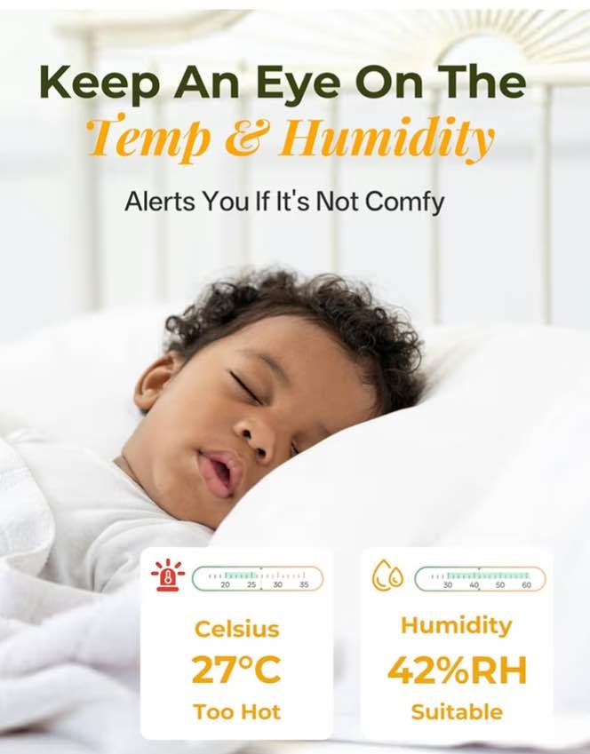 ARENTI Baby Monitor w/ 360° View, Temp/Humidity Sensor, Night Vi - photo 5