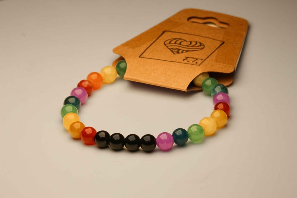 16cm Natural Stone Beaded Bracelet - Rainbow - photo 2