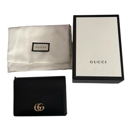 GUCCI GG Marmont Black Pebbled Leather Case Small Wallet - photo 3