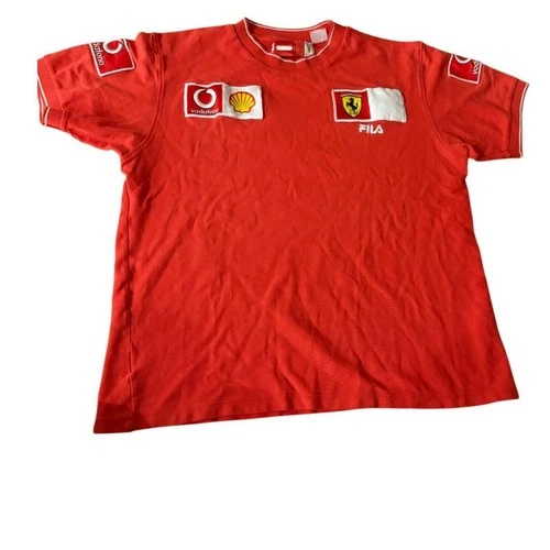 Fila x Ferrari Vintage Y2K Embroidered Textured Tee Men's Large - photo 3