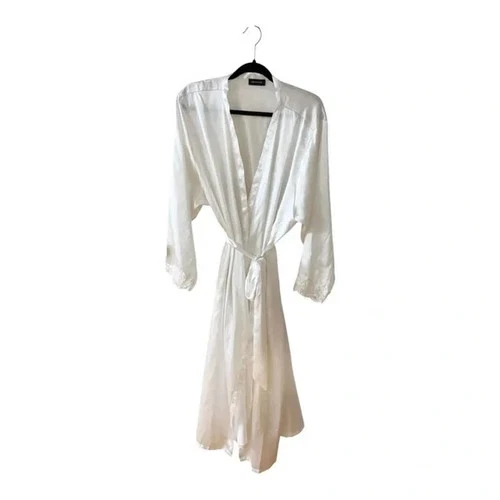Jones New York Vintage White Satin Bridal Robe w/ Lace - photo 2