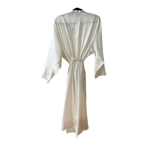 Jones New York Vintage White Satin Bridal Robe w/ Lace - photo 3