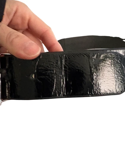GUESS Vintage Y2K Black Pleather Belt with Silver G Buckle 30" - photo 5