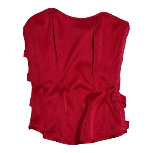 Charlotte Russe Vintage Y2K Red Corset Top w/ Cutouts - Size Sma - photo 2