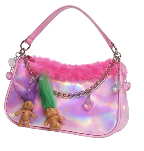 Vintage 90s Troll Doll Keychain Set Y2K Bag Charm Mini Trolls