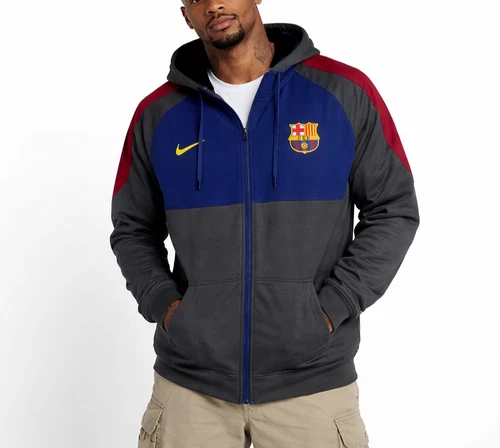 Nike FC Barcelona Hoodie Men's XL - Grey/Blue/Red