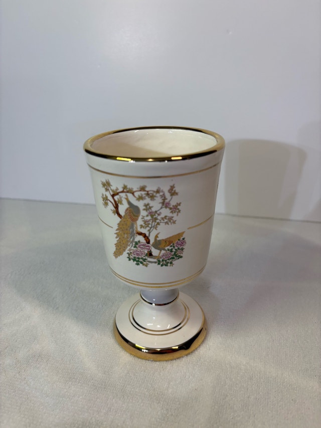 Vintage Fathas Keramik Goblet with 24K Gold Trim