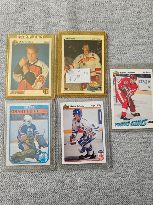 Rookie Hockey Cards: Fuhr, Selanne, Lidstrom, Bure, Forsberg