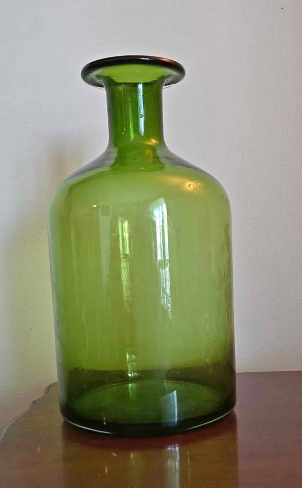 Large Green Glass Vase
