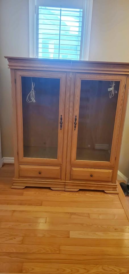 Oak display cabinets