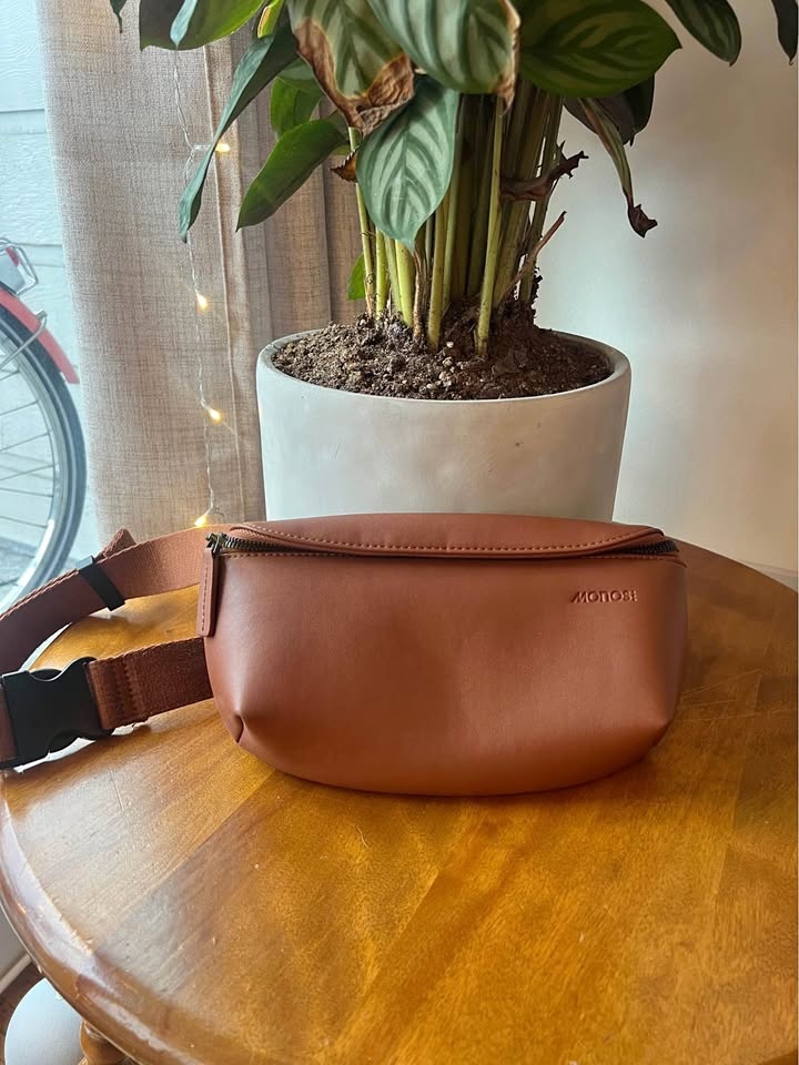 Brown Vegan Leather Sling Bag (Monos)