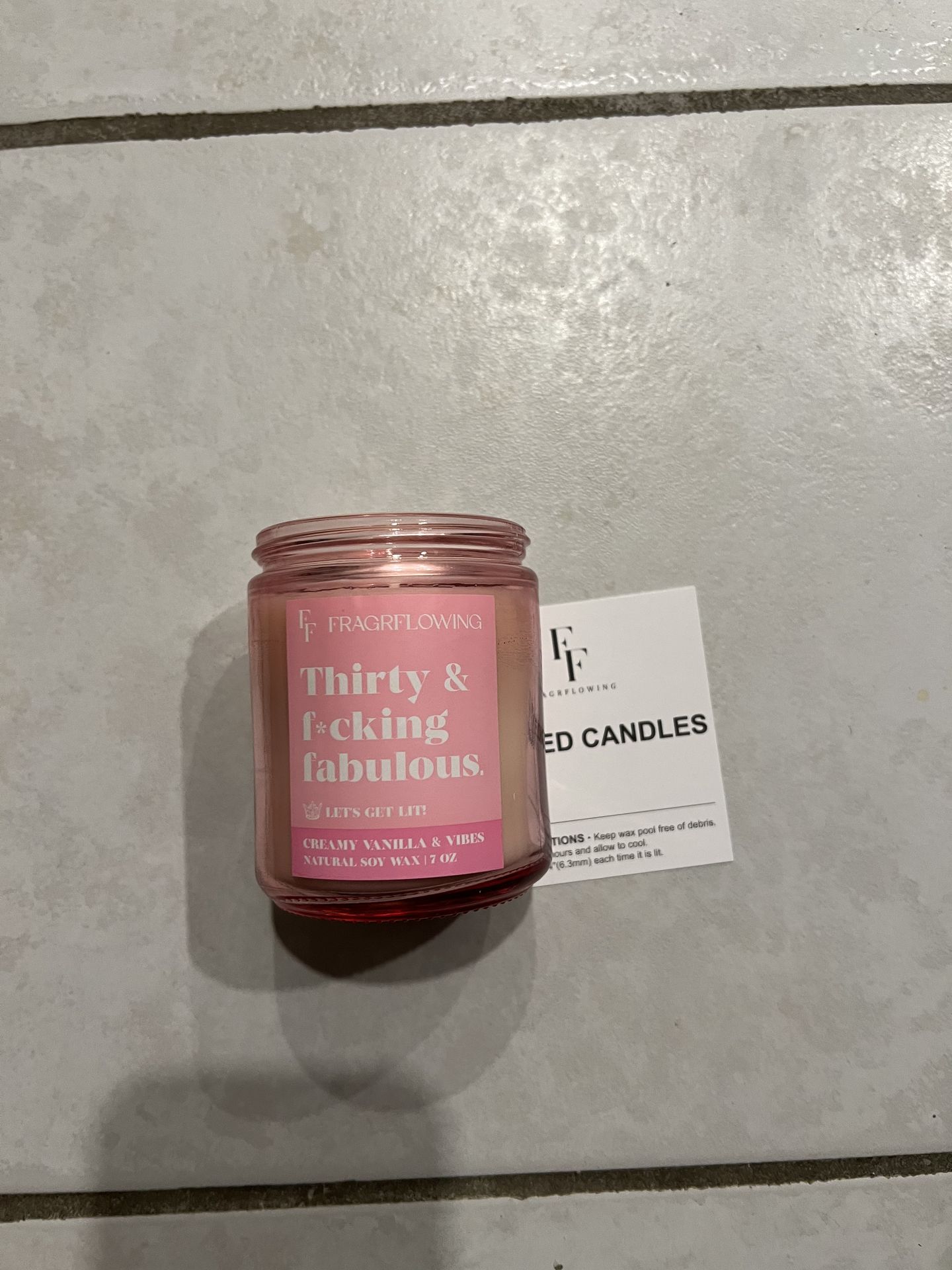 30th Birthday Gift Funny Candle Thirty & Fabulous Scented Soy Ca - photo 2