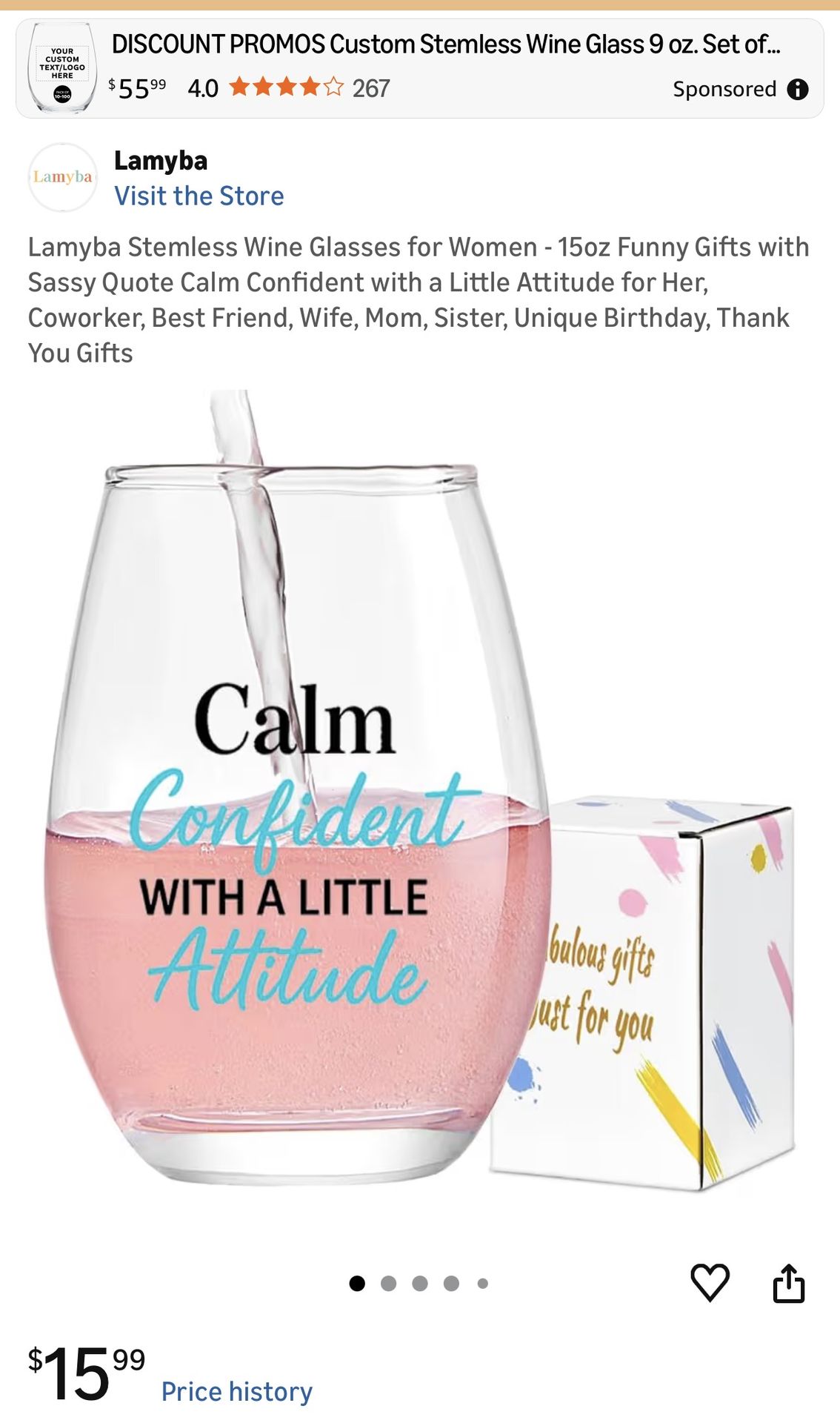 Lamyba Stemless Wine Glasses for Women