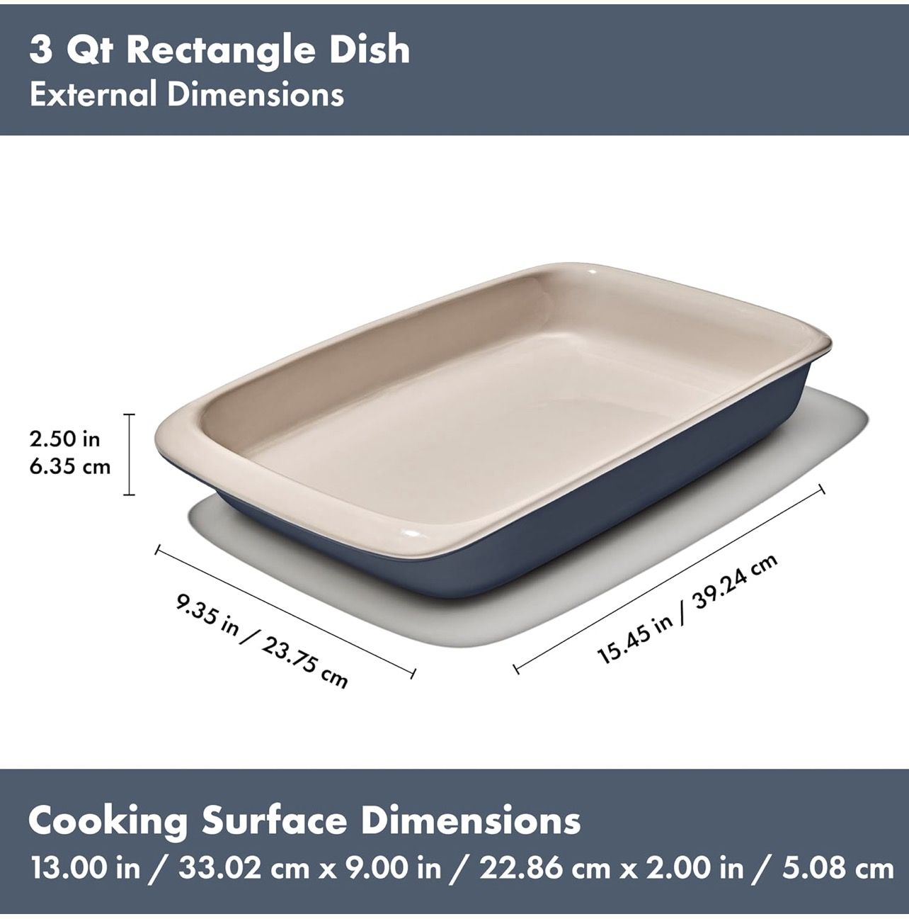 OXO Good Grips 3 Qt Rectangular Stoneware Baking Dish – Storm Bl - photo 4