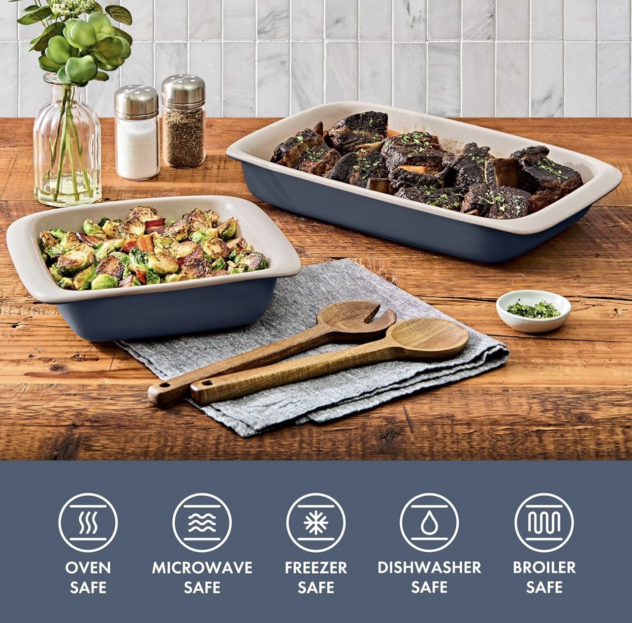 OXO Good Grips 3 Qt Rectangular Stoneware Baking Dish – Storm Bl - photo 5