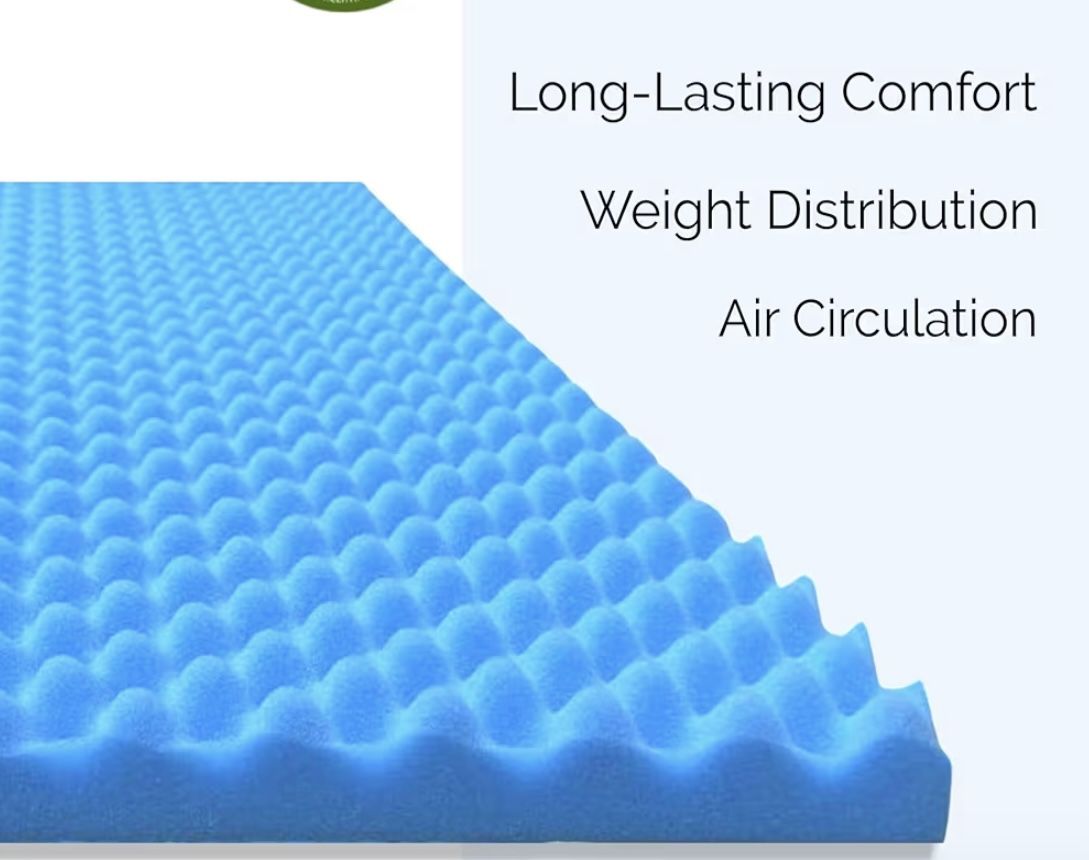 Foam Mattress Topper, Egg Crate Pad - photo 2