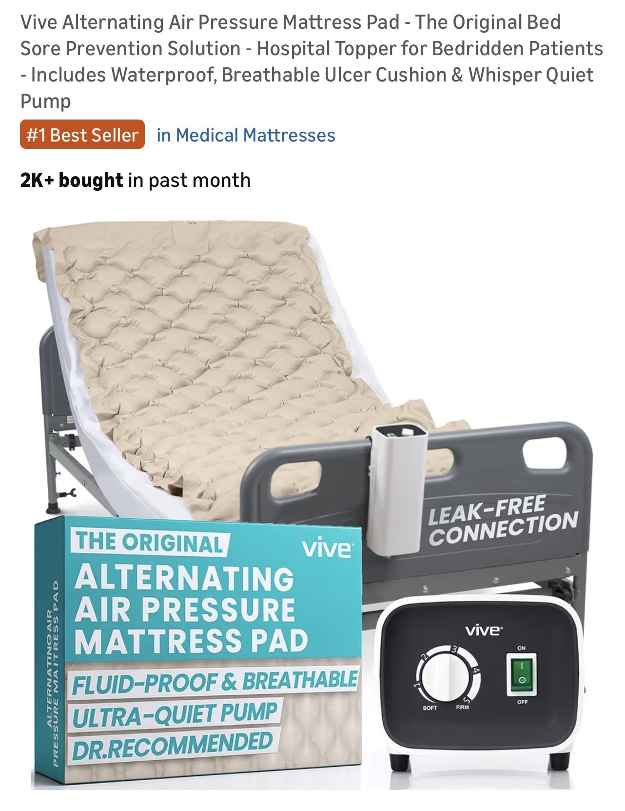 Vive Alternating Air Pressure Mattress Pad