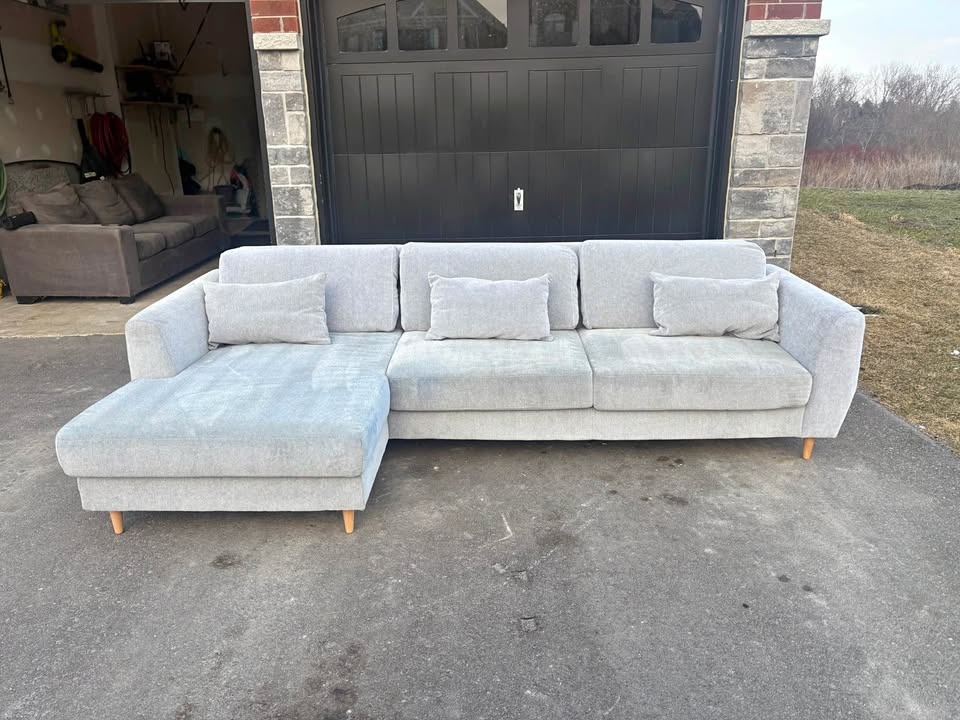 Light Grey Sectional Sofa - Free Delivery | Great Condition