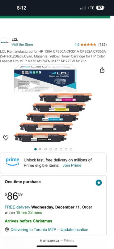 LCL Toner for HP 130A CF350A CF351A CF352A CF353A (5-Pack)