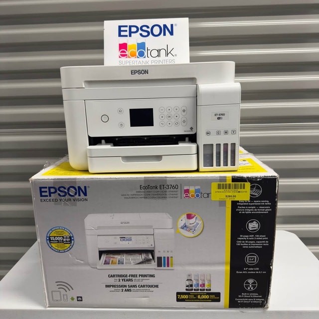 Epson Ecotank ET-3760 Wireless All-in-One Supertank Printer