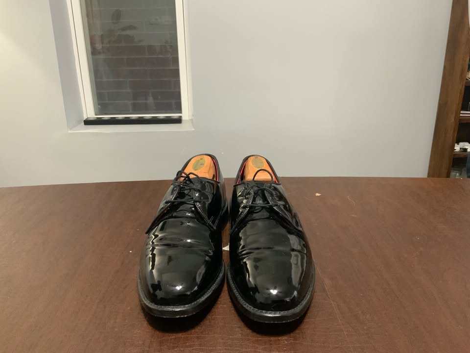 Allen Edmonds Spencer Black Patent Tuxedo Shoes - Size 8.5 D - photo 2