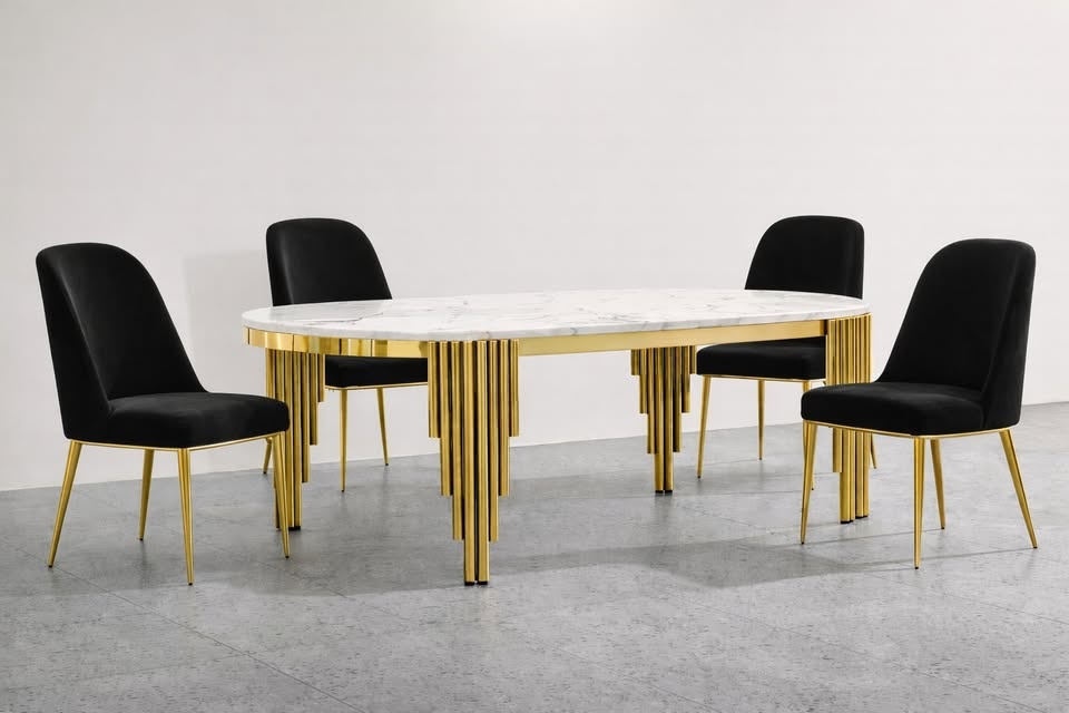 Luxury Marble Dining Table Set